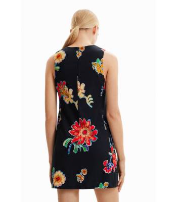 ROBE COURTE AJUSTEE FLEURS