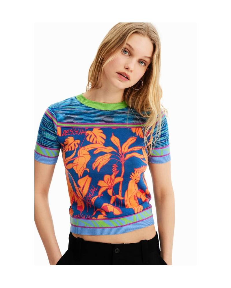 T-SHIRT TROPICAL MAILLE