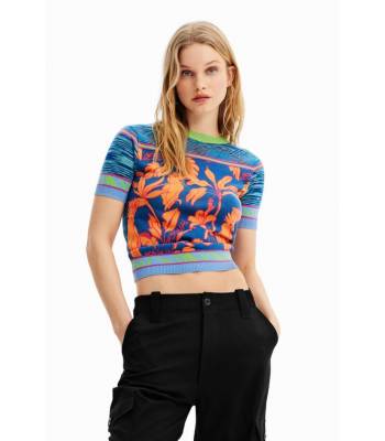 T-SHIRT TROPICAL MAILLE