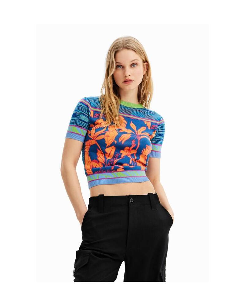 T-SHIRT TROPICAL MAILLE