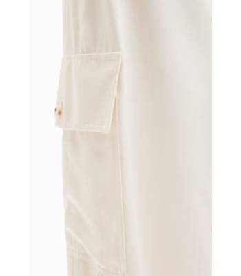 PANTALON CARGO WIDE LEG SATINE