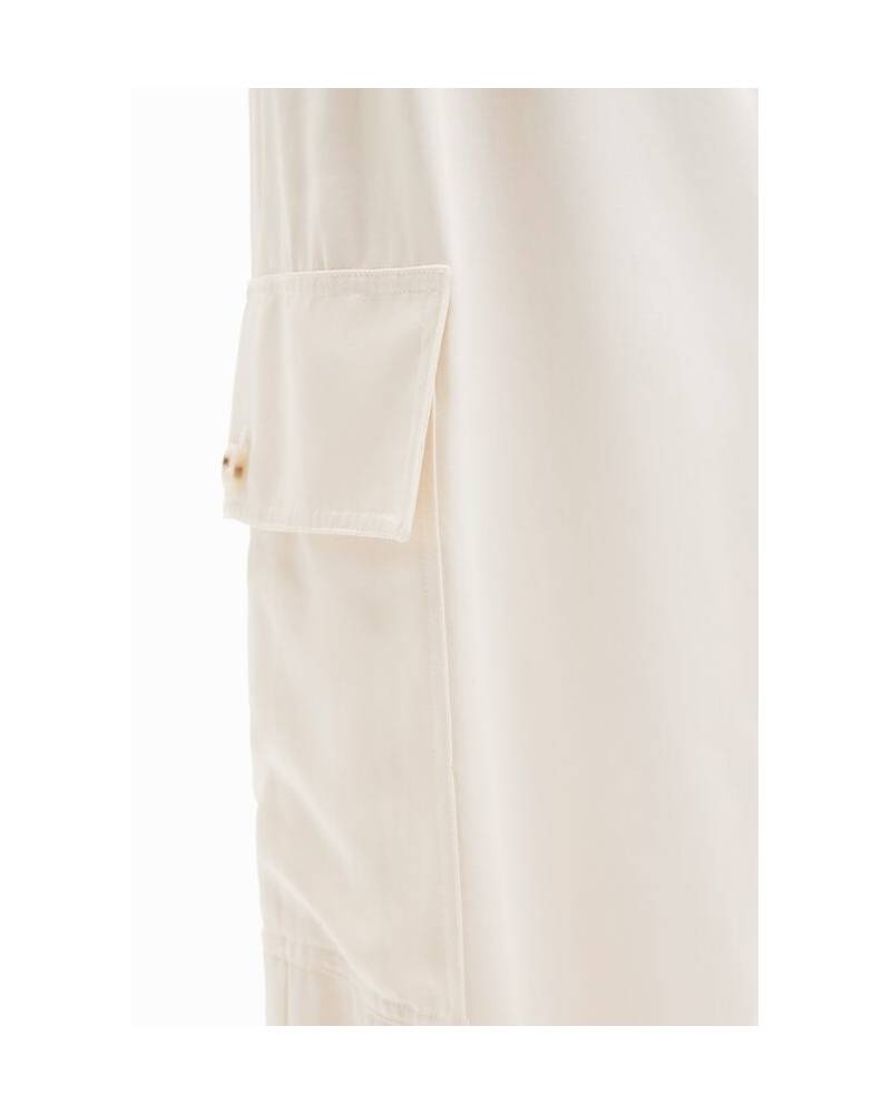 PANTALON CARGO WIDE LEG SATINE