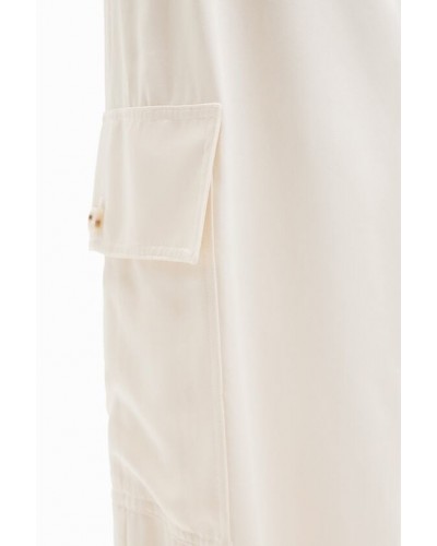 PANTALON CARGO WIDE LEG SATINE