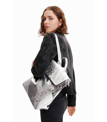 SAC A DOS MOYEN PATCHWORK METALLISE