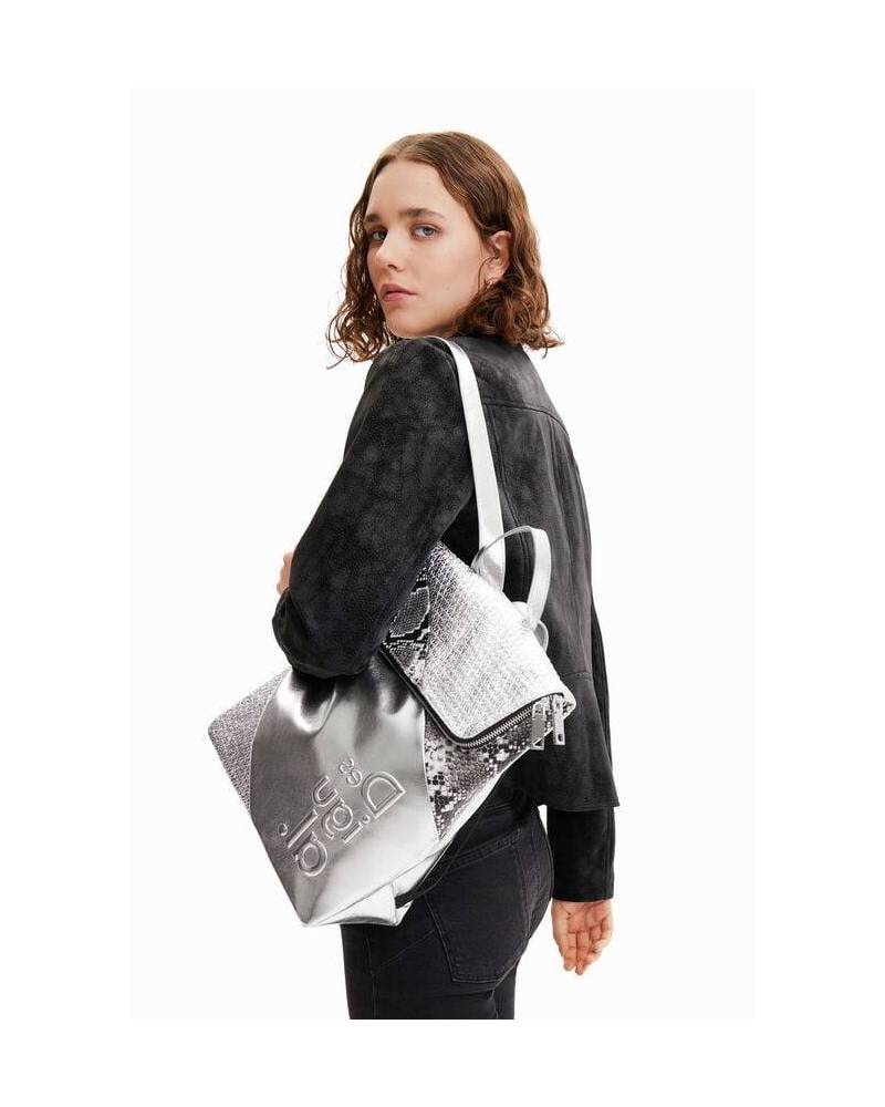 SAC A DOS MOYEN PATCHWORK METALLISE