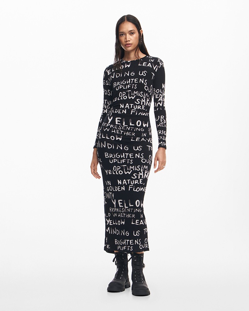 ROBE MIDI AVEC PHRASES