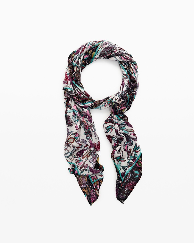 FOULARD RECTANGULAIRE A FLEURS